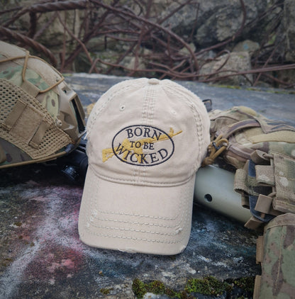 Distressed Operator Cap (Sand) - Born To Be Wicked